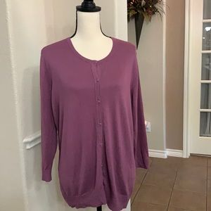 New York & Co purple lightweight cardigan sweater